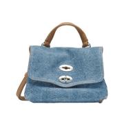 Denim Skuldertaske med Justerbar Rem