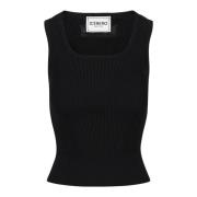 Lille sort ribbet tanktop