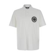 Hvid Polo Shirt med Møntprint