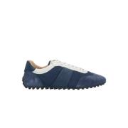 Blå Ruskind Sneakers Casual Stil