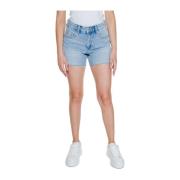 Lysvaskede denim shorts med lommer