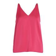 Fuchsia V-hals Tank-top til kvinder