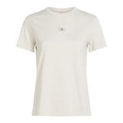 Beige Rund Hals T-Shirt