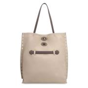 Studded Læder Tote Taske