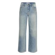 Blå Stonewashed High Waist Jeans