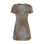 Leopard Print Mini Kjole Kvinde