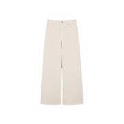 Beige Wide Leg Bomuld Bukser Medina