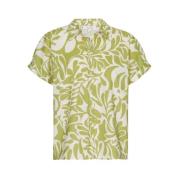 Frisk Print Bomuld Linned Bluse