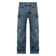 Blå Double Cargo Jeans