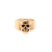 Skull Ring Messing Guld Graveret Logo