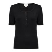 Sort Tee Bluse Slida Stil