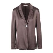 Satin Blazer med Juvelknap