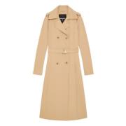 Beige Dobbeltbrystet Trenchcoat