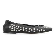 Studded Læder Ballet Flats