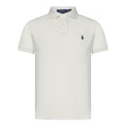 Beige Polo T-shirt med Pony Broderi