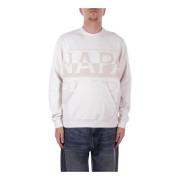 Hvid Logo Frontlomme Sweater