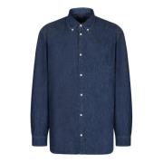 Bomuld Denim Skjorte med Button-Down Krave