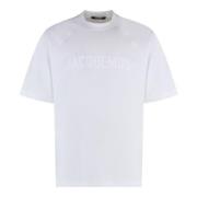 Bomuld Crew-neck T-shirt med Tone-on-tone Print