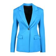 Uld Blazer Knap Lukning Foret