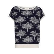 Tropisk Palmetræ Print Sweater