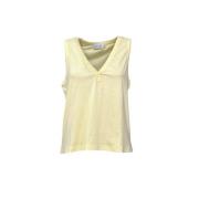 V-hals Knappet Tank Top