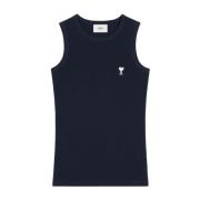 Blå Crew Neck Sleeveless T-shirts