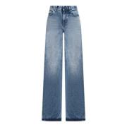 Indigo Lyocell Wide Leg Jeans