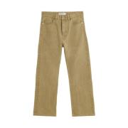 Sand Beige Klassiske Fem-Lomme Jeans