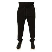 Sort Bomuld Jogger Sweatpants med Logo