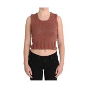 Rød Strik Crop Top Sweater