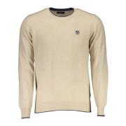 Beige Broderet Sweater