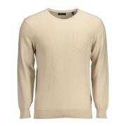 Beige Bomuld Herre Pullover