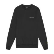 Broderet rundhals-sweatshirt i mellemlag