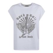 Strass Guitar Wings T-shirt Hvid