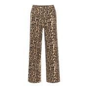 Leopard Print Wide Leg Jeans