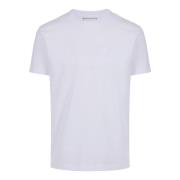 Hvid carry-over bomulds T-shirt med institutionelt logo broderi