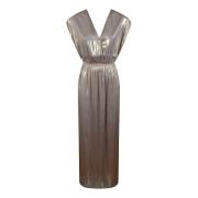 Guld Lurex Crepe Satin Kjole