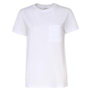 Off-White Bomuld T-shirt Rund Krave