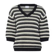 Stribet Strik Pullover Sweater