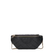 Sort Nappa Quiltet Crossbody Taske