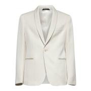 Elegant Ivory Silk Mesh Jacket