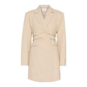 Elegant Blazer Kjole Light Sand Melange