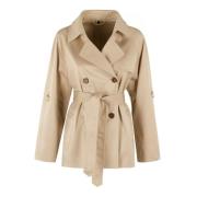 Beige Trench Coat med Vandafvisende Behandling