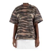 Tiger Print Bomuld T-Shirt