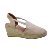 Beige Ruskind Espadriller med Jutekile