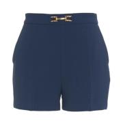 Blå Bermuda Shorts med Gyldne Accenter