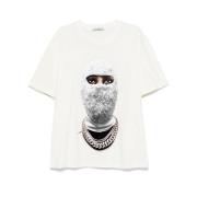 Future Mask Print Bomuld T-shirt