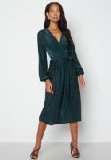 Bubbleroom Occasion Wrap Tie Midi Dress Petrol 34