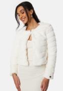 Chiara Forthi Short Party Faux Fur Jacket Offwhite 40