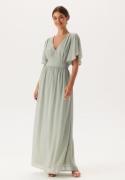 Bubbleroom Occasion Butterfly Sleeve Chiffon Gown Dusty green 42